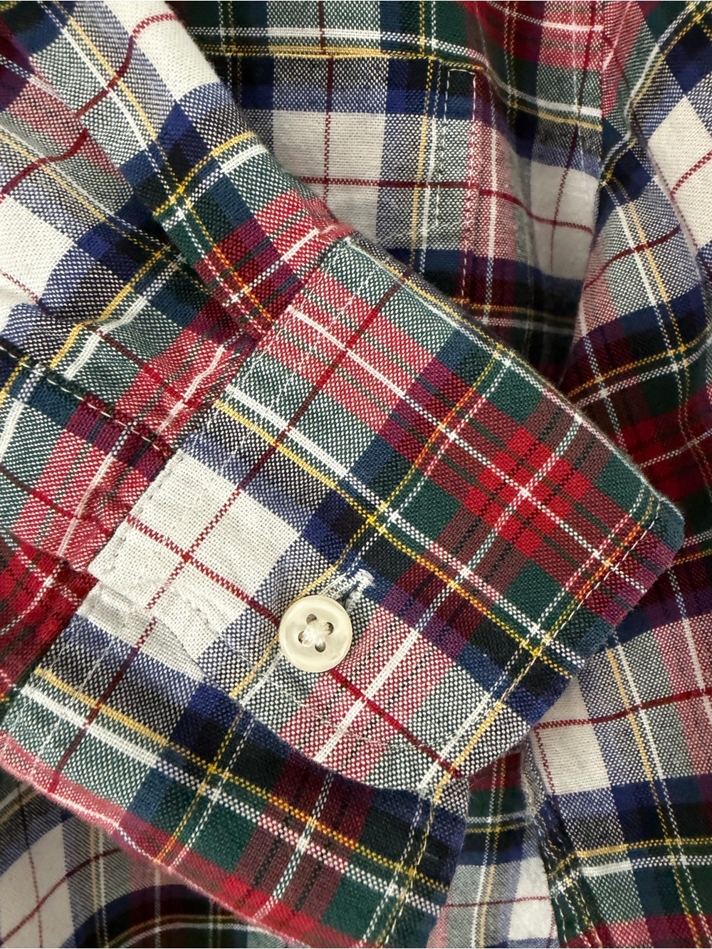 J.Crew Broken-In Oxford Shirt Slim Medium Organic Cotton Holiday Tartan Plaid - Picture 3 of 11